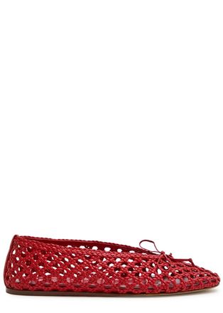 Le Monde Beryl LE Monde Beryl Regency Woven Leather Ballet Flats - Red - 40 (IT40 / UK7)