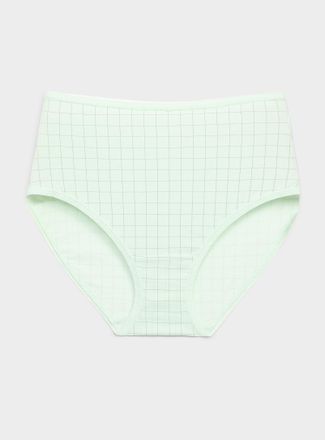 Miiyu Womens Elastic edging high-waist classic Hipster Panties 100% organic cotton