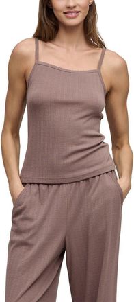 Barefoot Dreams Scalloped Pointelle Tank in Sable at Nordstrom, Size X-Small