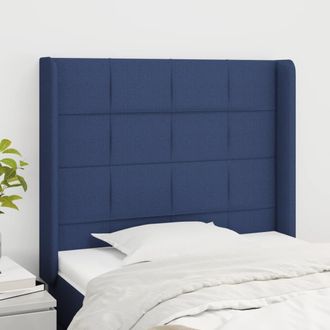 vidaXL Cabecero Con Orejas De Tela Azul 83x16x118/128 Cm Vidaxl
