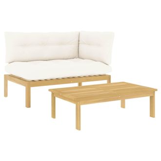 vidaXL 2 Pieza Madera De Acacia Marr&oacute;n Claro Vidaxl