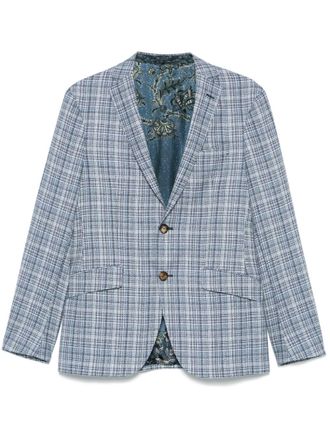 Etro single-breasted blazer - men - Wool/Polyamide/Cotton/Viscose - 50 - Blue