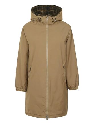 Filson hooded zip coat - women - Virgin Wool/Polyester - M - Neutrals