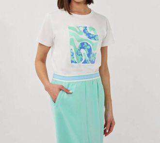Esqualo Paris T-Shirt In Off-White Light Mint Blue