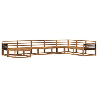 vidaXL Conjunto De Sof&aacute;s De Exterior 8 Pcs Natural Vidaxl