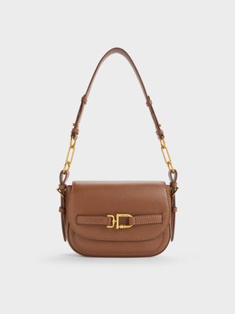 Charles & Keith Gwynne Metallic-Accent Crossbody Bag