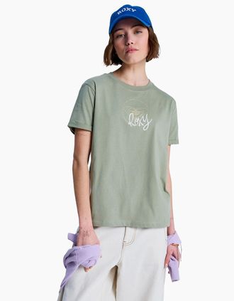 Roxy Womens Roxy Womens Vl Oceanregular Corpo Short Sleeve T-Shirt - Green - Size: 18/16