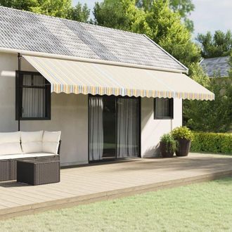 vidaXL Tela De Repuesto De Toldo Rayas De Colores 6x3,5 M Vidaxl