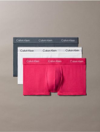 Calvin Klein Mens Icon Cotton Stretch 3-Pack Low Rise Trunk - Multi - XL