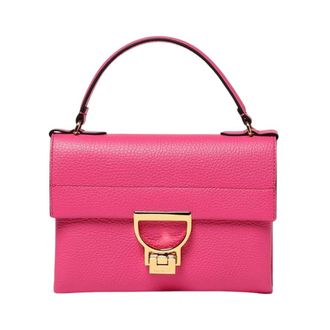 Coccinelle Handbags, female, Pink, Size: ONE SIZE Structured Leather Handbag Gold Closure