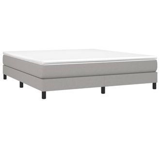 Berkfield Home Durable Box Spring Bed Frame Light Grey 180x200cm Super King Fabric