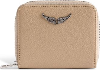 Zadig&Voltaire Mini Grained Leather Card Case in Clay at Nordstrom