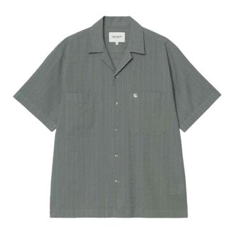 Carhartt Work in Progress S/S Gareth Shirt - Heren - Korte mouwen Overhemden - Groen - L - Katoen - Overhemden