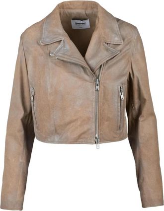 S.W.O.R.D 6.6.44 Chiodo Corto Jacket - Dames - Leren en Su&egrave;de Jassen - Beige - S - Katoen - Jassen