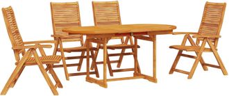 vidaXL Conjunto De Comedor De Jard&iacute;n 5 Uds. Marr&oacute;n Vidaxl