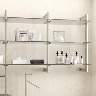 Emuca Kit De Estructura Modular Zero Con Herrajes Para El Montaje De Fijaci&oacute;n A Pared, Aluminio Y Zamak, Pintado Color Gris Piedra - Emuca