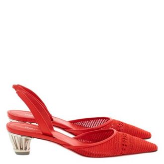 Ferragamo Alyssa Mesh Slingback Pumps, Size 7 C