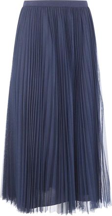 Fabiana Filippi Midi Rok met Plooi - Dames - Midirokken - Blauw - XS - Rokken
