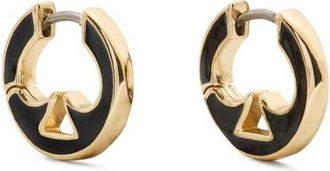 Kate Spade New York everyday spade cutout huggie hoop earrings in Black at Nordstrom