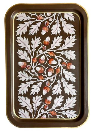 Les-Ottomans Flat Rectangular Iron Tray- Acorn