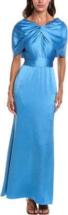 Badgley Mischka Cape Sash Gown