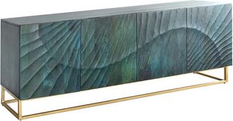 Global Interiors Massivholz Sideboard Skorpion Türkis/Gold - 177 x 76 cm