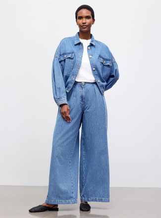 Sessun Womens Diegui pleated jean Fit: Ultra-wide leg, high rise