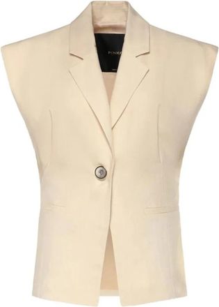 Pinko Floella Giacca Frisottino - Dames - Bodywarmers - Beige - L - Jassen