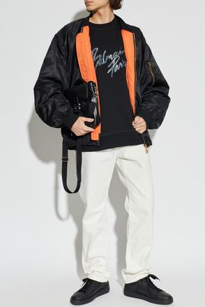 Balmain Sweatshirt With Printed Logo, Mens, Black