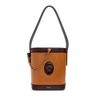 Versace Pivot Small Bucket Shoulder Bag - female - Versace - Bucket Bags - Brown - ONE SIZE - Bags