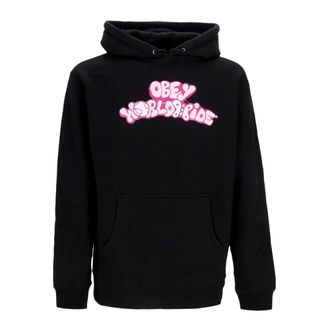 Obey Butterfly Basic Hooded Fleece Sweatshirt - Dames - Hoodies - Zwart - XS - Katoen - Hoodies & sweatvesten