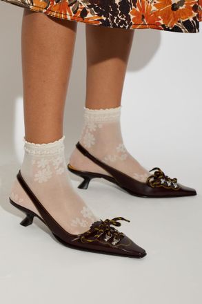Marni Leather Heeled Shoes, Womens, Brown