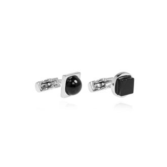 Ferragamo Cufflinks & Tie Clips, male, Gray, Size: ONE SIZE Clnk Stone Cufflinks