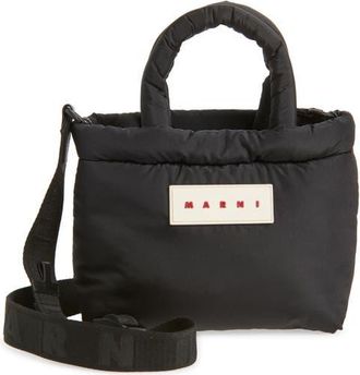 Marni East/West Puffer Tote in 00N99 Black at Nordstrom