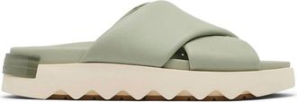 Sorel Womens Viibe Crisscross Slide Sandals In Safari/honey White