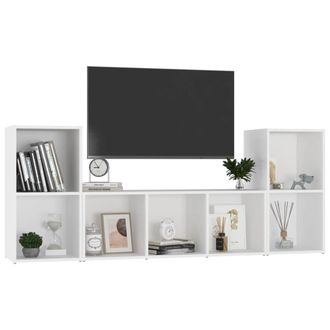Berkfield Home Classic 3 Piece TV Cabinet Set White Engineered Wood