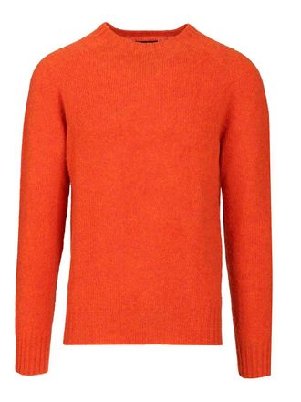 Howlin Shetland Wool Crew Neck Knitwear Arancione-Uomo