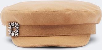 Roger Vivier Embellished wool-blend newsboy cap