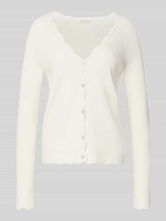 Christian Berg Strickcardigan aus Viskose-Mix in Offwhite, Gr&ouml;&szlig;e XXL