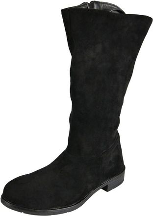 Loud Look Women Mid Calf Winter Boots Faux Suede Low Cuban Heel Zip Closure Casual Walking Boots Warm Lined Lightweight Non Slip Sole Comfortable Daily Wear Sho