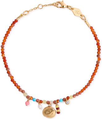 Anni Lu Anni LU Maroon Harmony Beaded Charm Bracelet - One Size