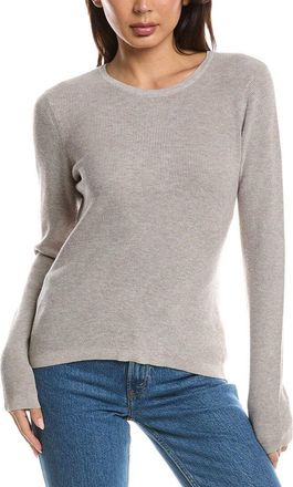 Fort&eacute; Cashmere Thermal Stripe Crewneck Cashmere-Blend Sweater