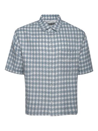 Nahmias checked short-sleeve shirt - Blue