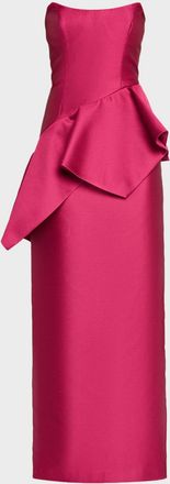 Aidan Mattox Pebble Gazar Strapless Gown