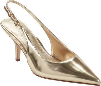 Marc Fisher Dorie Slingback Pointed Toe Pump in Gold at Nordstrom, Size 5.5