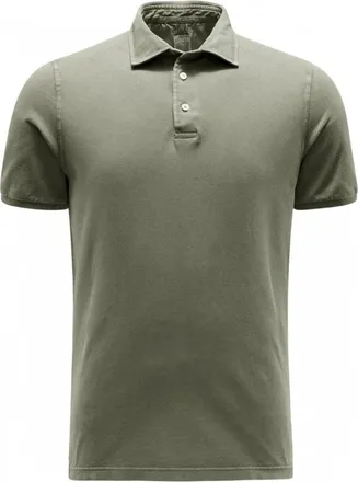 Fedeli Groen poloshirt met korte mouwen - Heren - Polos - Groen - 2XL - Katoen - Tops