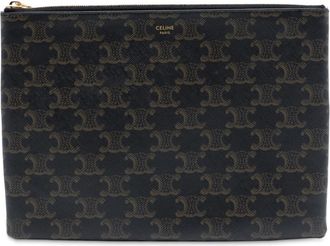 Celine Pre-owned Celine Small Triomphe Coated Canvas Clutch Ladies F-SD-2232