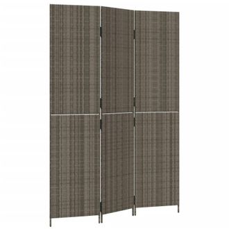 vidaXL Biombo De 3 Paneles Rat&aacute;n Sint&eacute;tico Gris Vidaxl