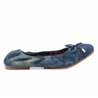 All Black Womens Ballet Flats In Denim