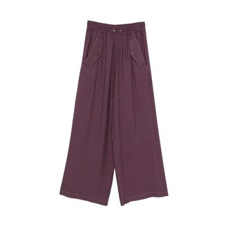 Pinko New Perdono Trousers - female - PINKO - Wide Trousers - Gray - S - Trousers